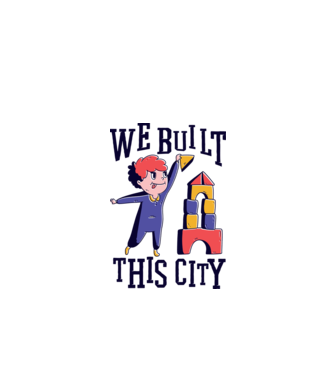 We built this city blocuri de construcție model verde de măr pe tricou