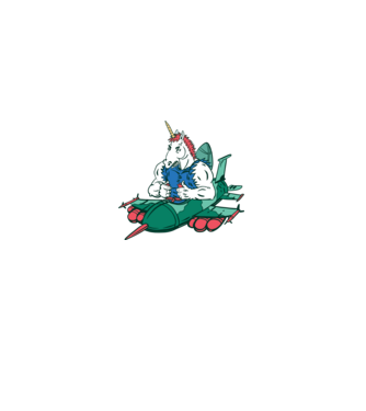 Unicorn Avion de vânătoare model gri pe tricou