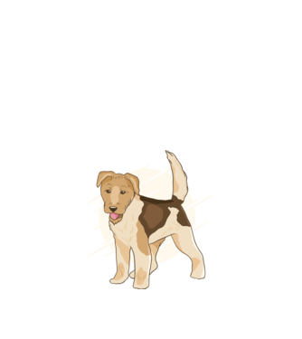 Fox Terrier model albastru închis pe tricou