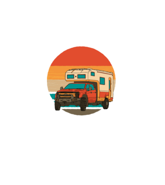 Campervan Retro model negru pe tricou
