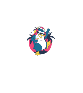 Pinguin de Petrecere model gri pe tricou