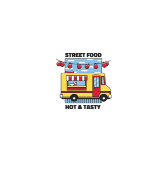 Foodtruck model albastru regal pe tricou