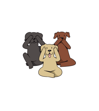 Câini drăguți model alb pe tricou