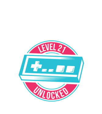 Level 21 Unlocked 21th Birthday model alb pe tricou