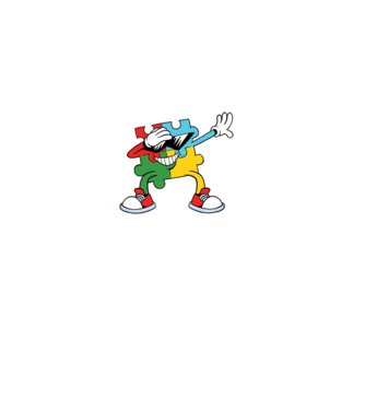 Autist DAB Puzzle model negru pe tricou