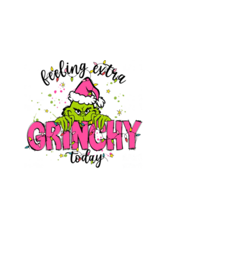 Feeling extra Grinchy today model negru pe tricou