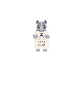 Examen oftalmologie rinocer model alb pe tricou
