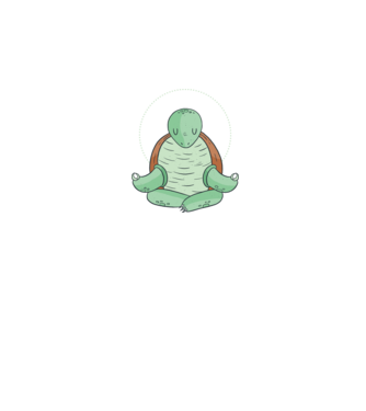 Broască țestoasă Yoga model verde pe tricou