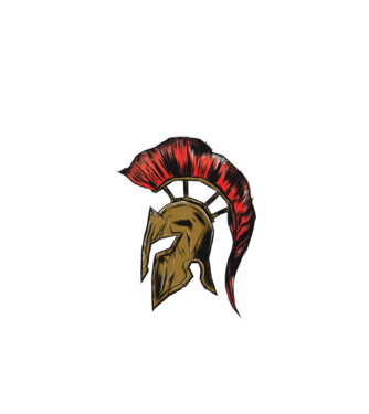 Cască războinic Sparta model negru pe tricou