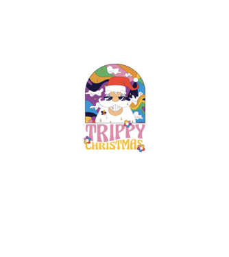 Trippy Christmas model negru pe tricou