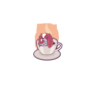 Cafea câine model albastru închis pe tricou