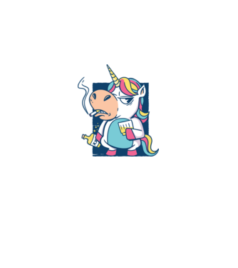 Unicorn rebel model albastru regal pe tricou
