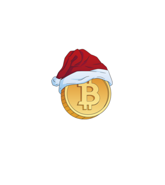 Crăciun Bitcoin model albastru deschis pe tricou