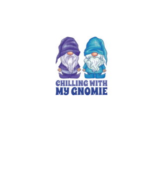 Chilling with my Gnomie model alb pe tricou
