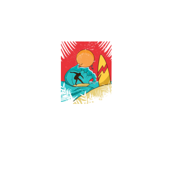 Afiș Surf model negru pe tricou