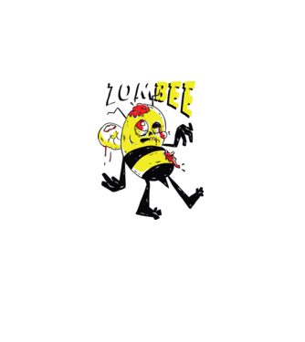 Zombee Albină Zombie model albastru închis pe tricou