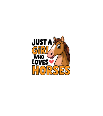 Just a girl who loves horses Alb model roz deschis pe tricou