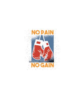 No pain no gain box model negru pe tricou