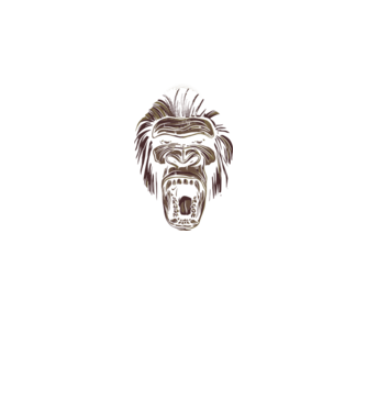 Gorilla Face model negru pe tricou
