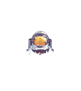 Astronaut Smoker model negru pe tricou