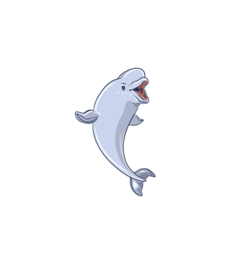 Balenă Beluga model alb pe tricou