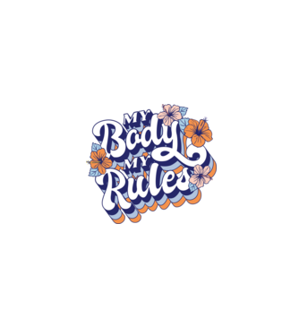My Body My Rules model alb pe tricou