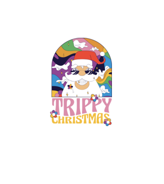Trippy Christmas model turcoaz pe tricou