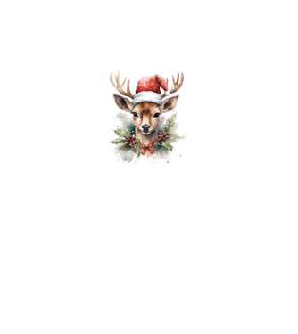 Festive Reindeer model alb pe tricou