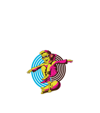 Maimuță Skateboarder model alb pe tricou