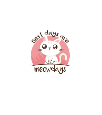 Best days are Meowdays model alb pe tricou