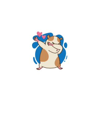 Hamster DAB model albastru deschis pe tricou