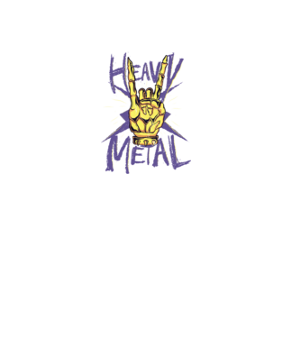 Heavy Metal model negru pe tricou