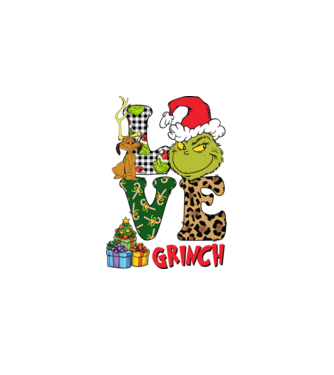 Love Grinch model negru pe tricou