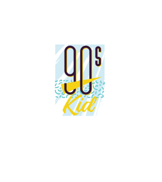 Retro 90s Kid model albastru deschis pe tricou