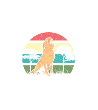 Golden Retriever retro model alb pe tricou
