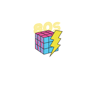 I love the 80s Cub Rubik model negru pe tricou