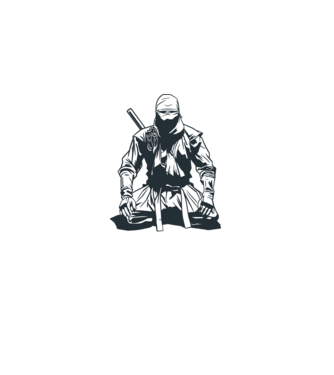 Ninja model albastru deschis pe tricou
