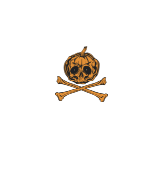 Dovleac craniu Halloween model negru pe tricou