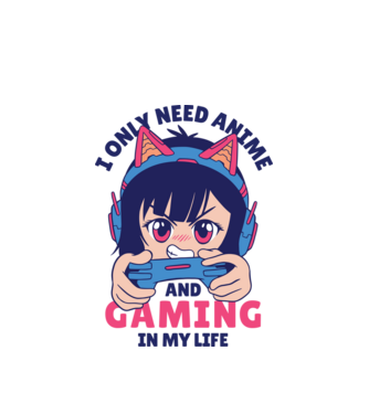 Am nevoie doar de Anime și Jocuri model alb pe tricou