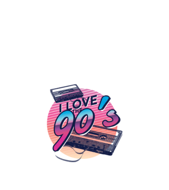 I love the 90s Casetă model nisipiu pe tricou