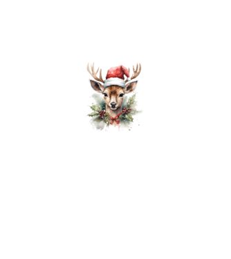 Festive Reindeer model alb pe tricou