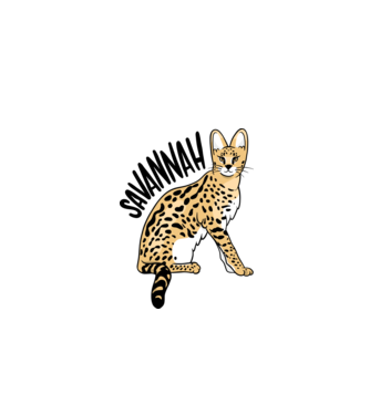 Pisică Savannah model gri pe tricou