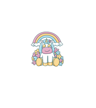 Unicorn drăguț model alb pe tricou