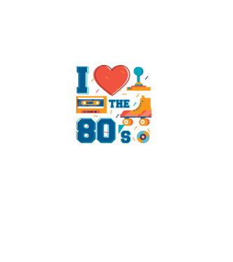 'I love the 80s - Iubesc anii ''80' model alb pe tricou