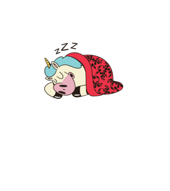 Unicorn adormit model alb pe tricou