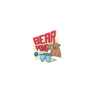 Bear Pong model negru pe tricou