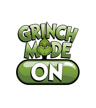 Grinch mode ON model alb pe tricou