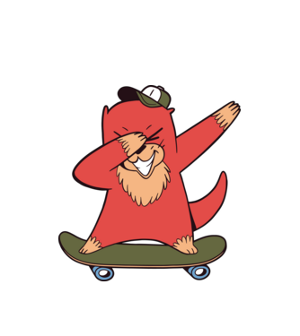 Vidră DAB model alb pe tricou