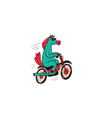 Cal cu bicicletă model albastru închis pe tricou