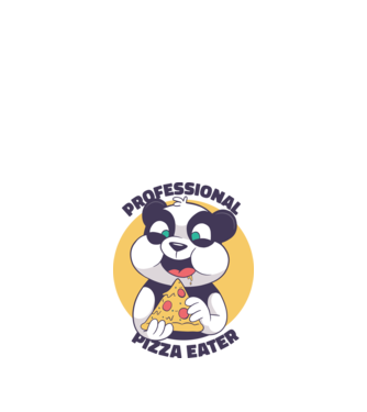 Panda Pizza model nisipiu pe tricou